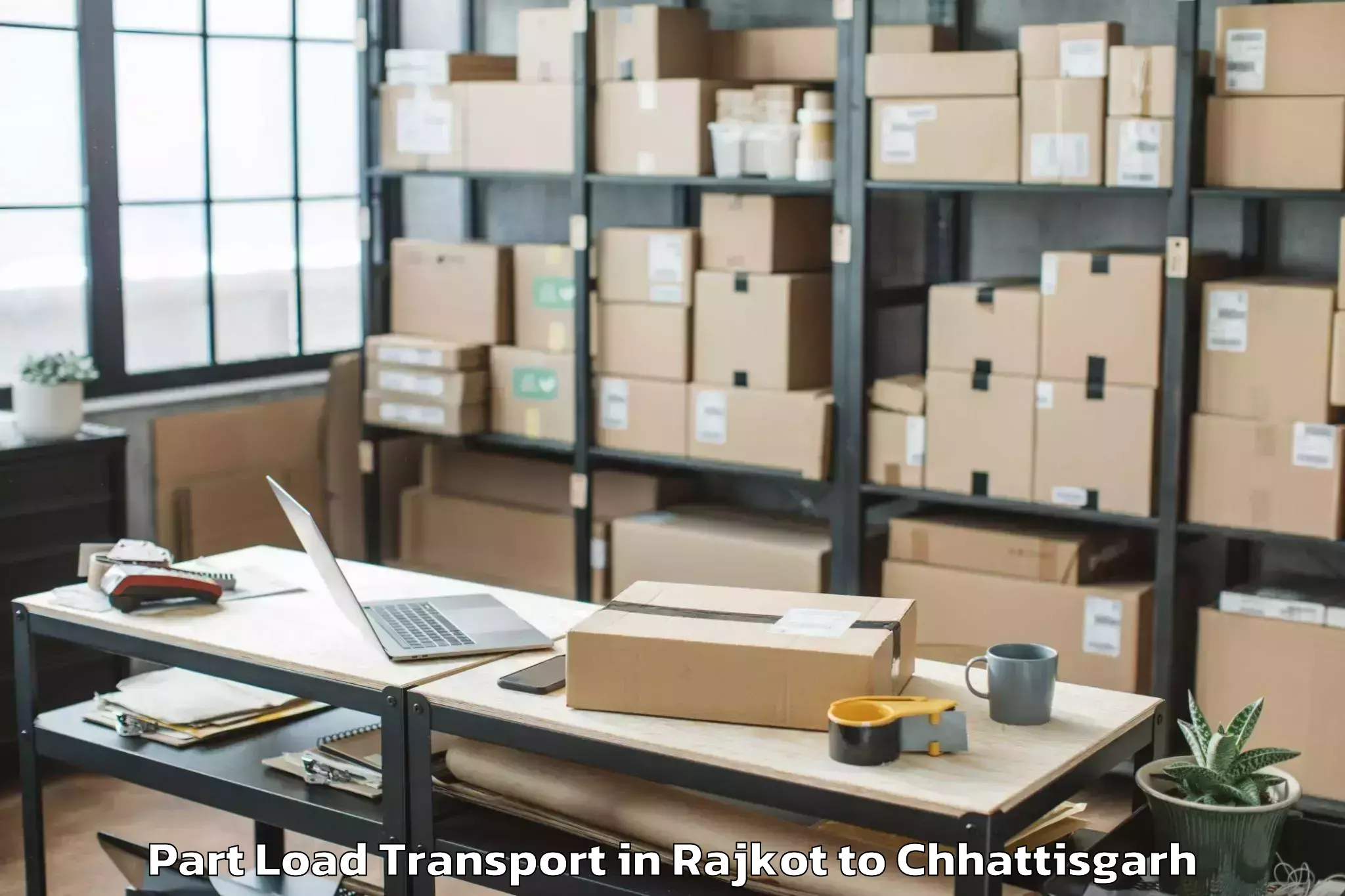 Affordable Rajkot to Chirimiri Part Load Transport